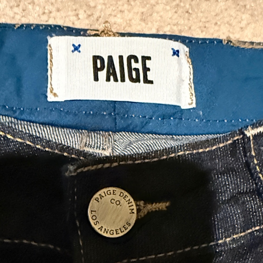 PAIGE Los Angeles Girls Dark Blue Skinny Jeans - Picture 2 of 9